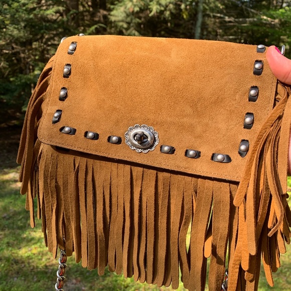 SOLD⛔️Authentic Coach 1941 Suede fringe Leather magnetic flap Crosby - Picture 3 of 8
